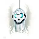 ghost with bong tattoo design idea
