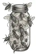 fireflies in jar filled tattoo design idea