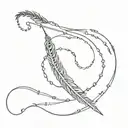 feather ankle chains wrapped  tattoo design idea