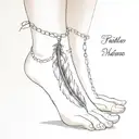 feather ankle chains wrapped  tattoo design idea