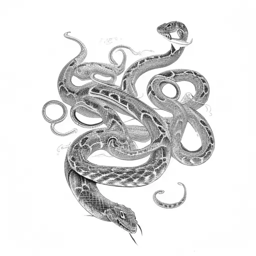 Serpent en forme de coeur tattoo design idea