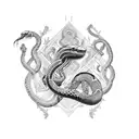 Serpent en forme de coeur tattoo design idea