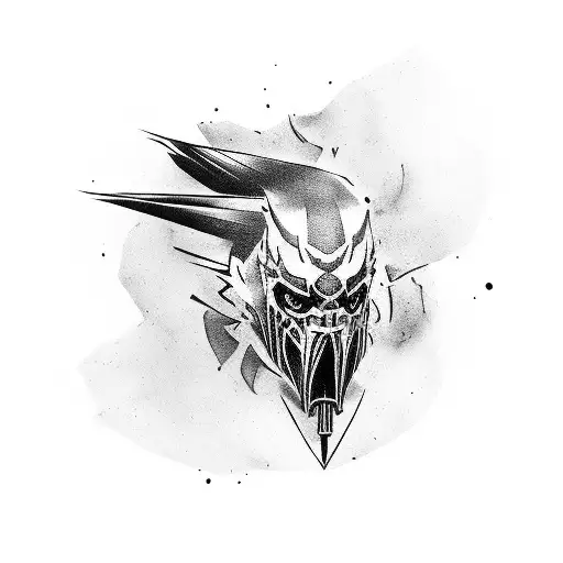 Dishonored mask with a crow perched on top tattoo design idea
