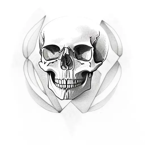 skull coffin wood forest black metal tattoo design idea