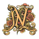 letters JN tattoo design idea