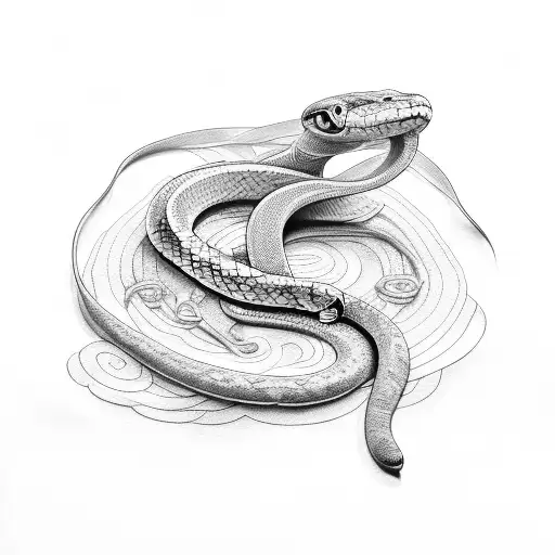333 and snake tattoo design idea