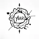 year of birth (2003 and 2006) tattoo design idea