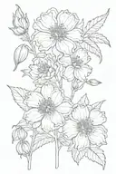 January July and August Birth flowers  tattoo design idea