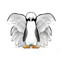 Penguin with wings tattoo design idea
