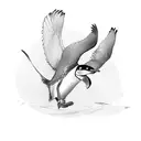 Penguin with wings tattoo design idea