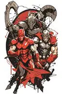 spartan and thor tattoo design idea