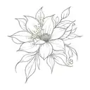 dainty flower tattoo design idea