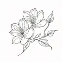 dainty flower tattoo design idea