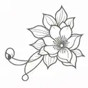 dainty flower tattoo design idea