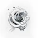 smoke rose clouds tattoo design idea