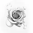smoke rose clouds tattoo design idea