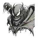 spawn shooting venom drips from the fangs tattoo design idea