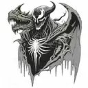 spawn shooting venom drips from the fangs tattoo design idea