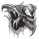 spawn shooting venom drips from the fangs tattoo design idea