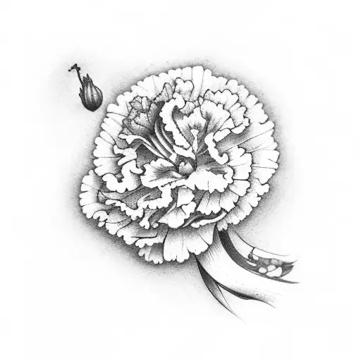 carnation with blueberries and muchrooms  tattoo design idea