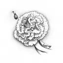 carnation with blueberries and muchrooms  tattoo design idea