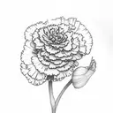 carnation with blueberries and muchrooms  tattoo design idea