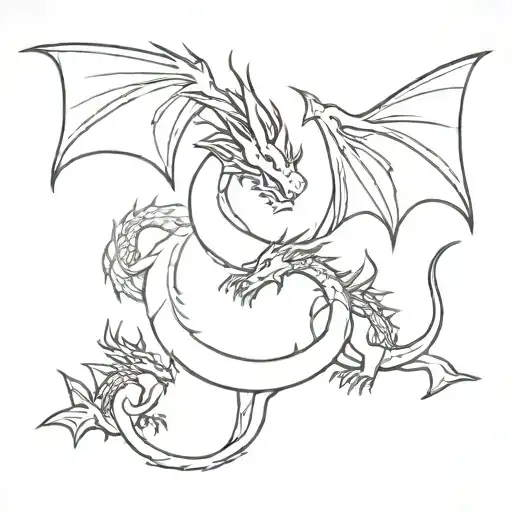 Dragon family protection family tattoo design idea