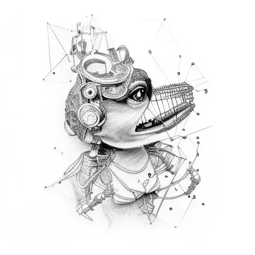 wheelchair marionette tattoo design idea