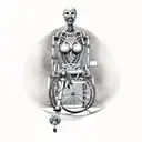 wheelchair marionette mummy tattoo design idea