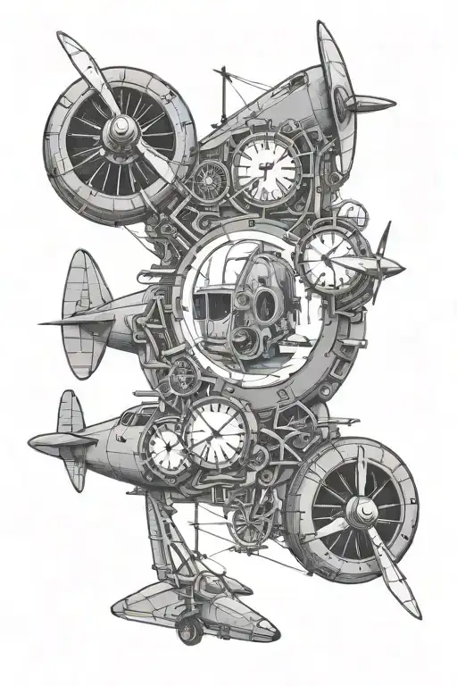 aviation engineer tattoo design idea