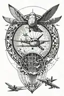 aviation and skydiving scene  tattoo design idea