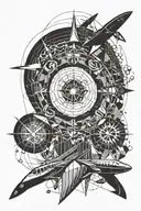 aviation, scuba diving, skydiving configuration tattoo design idea