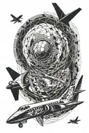 aviation, scuba diving, skydiving configuration tattoo design idea