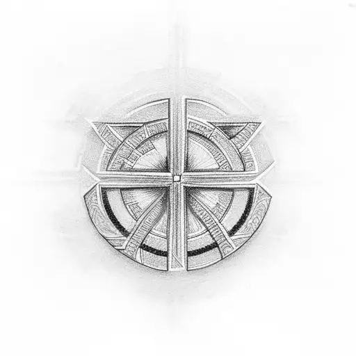 simple German cross in irish design tattoo design idea
