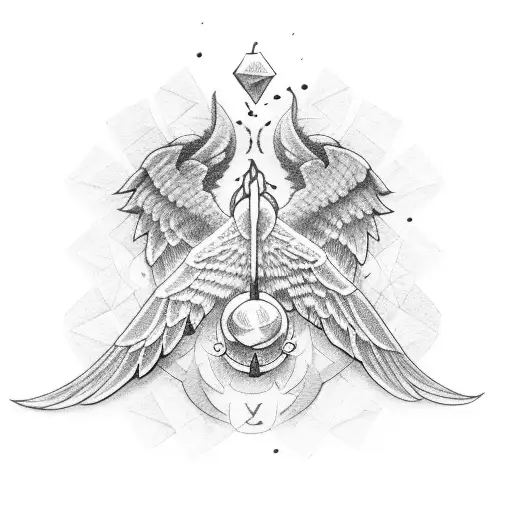 dice with wings tattoo design idea