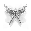 dice with wings tattoo design idea