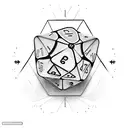 dice with wings tattoo design idea