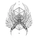 dice with wings tattoo design idea