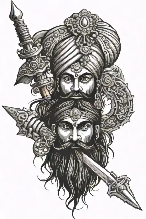 sikh warrior tattoo design idea
