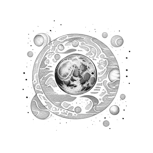 moon and lagoon tattoo design idea