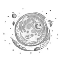 moon and lagoon tattoo design idea