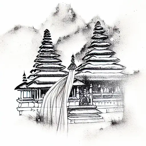 Bali island tattoo design idea