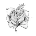Lilly flowers with  cancer ribbon  tattoo design idea