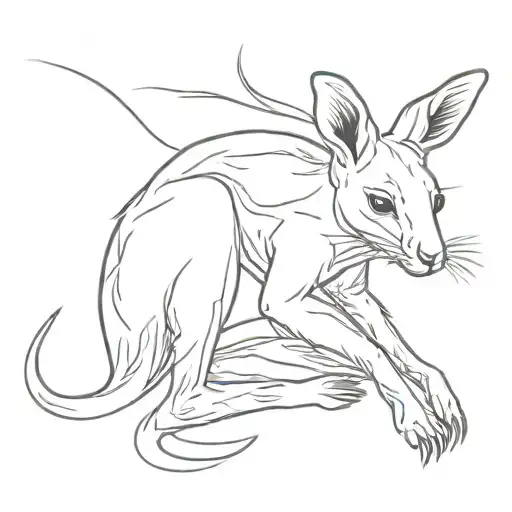 baby kangaroo intertwined within tattoo design idea