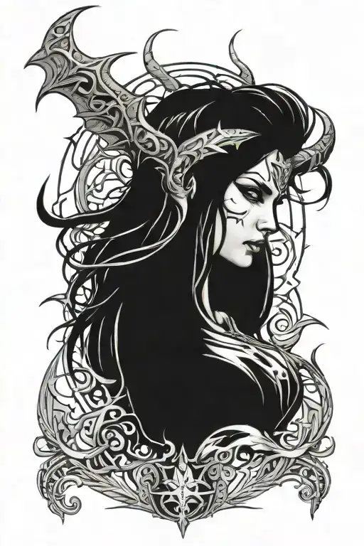 Diablo 4 Lilith  tattoo design idea