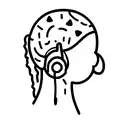 sour patch kid with head phones tattoo design idea