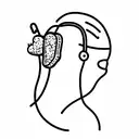 sour patch kid with head phones tattoo design idea