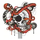 Libra and snake tattoo design idea