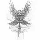 letter G with wings tattoo design idea