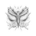 letter G with wings tattoo design idea